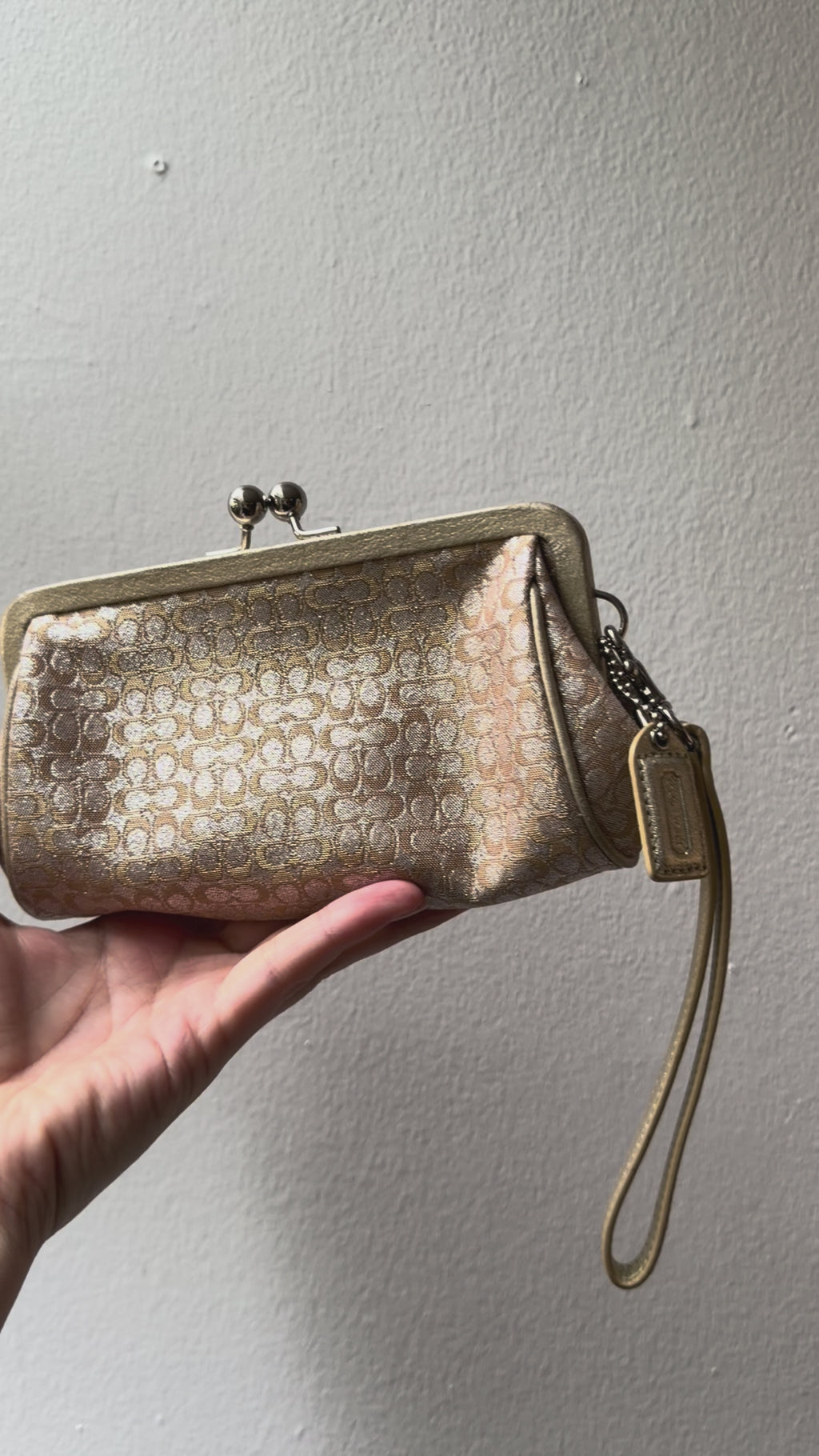 Coach  LTD ED Lurex Gold Chenille Limited Kiss Lock