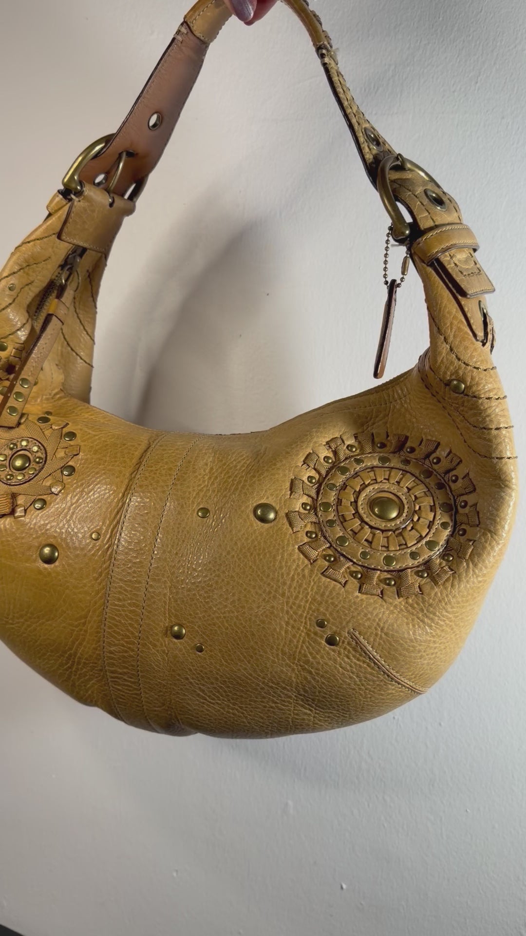 Coach Mia Tan Soho Leather Shoulder Bag/Hobo w/Embellishments 10063