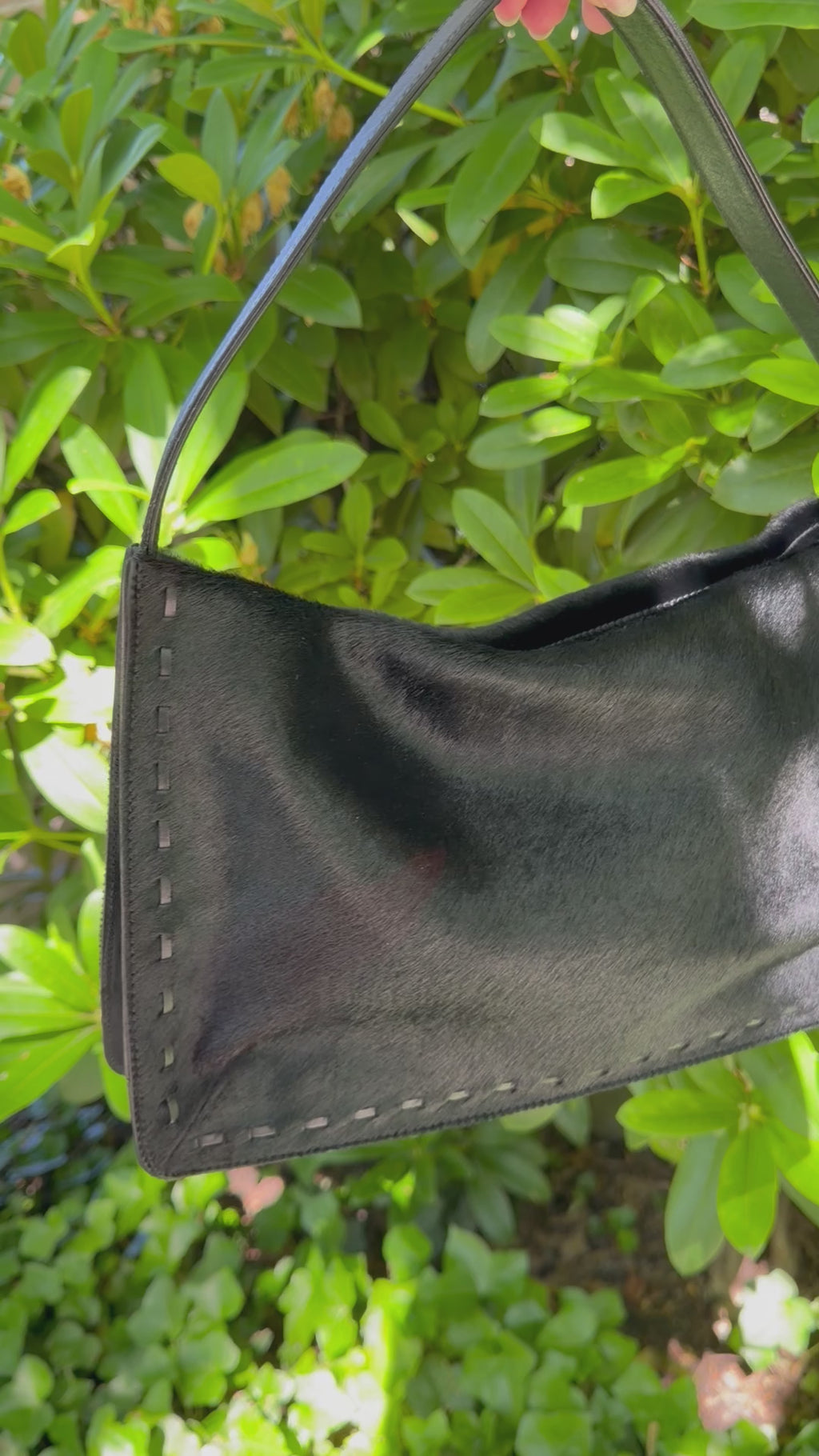 Vintage Coach 9469 Black Pony Hair Calf Hair Leather Shoulder Bag Rare