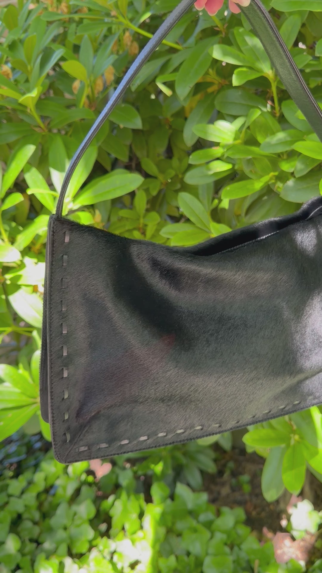 Vintage Coach 9469 Black Pony Hair Calf Hair Leather Shoulder Bag Rare