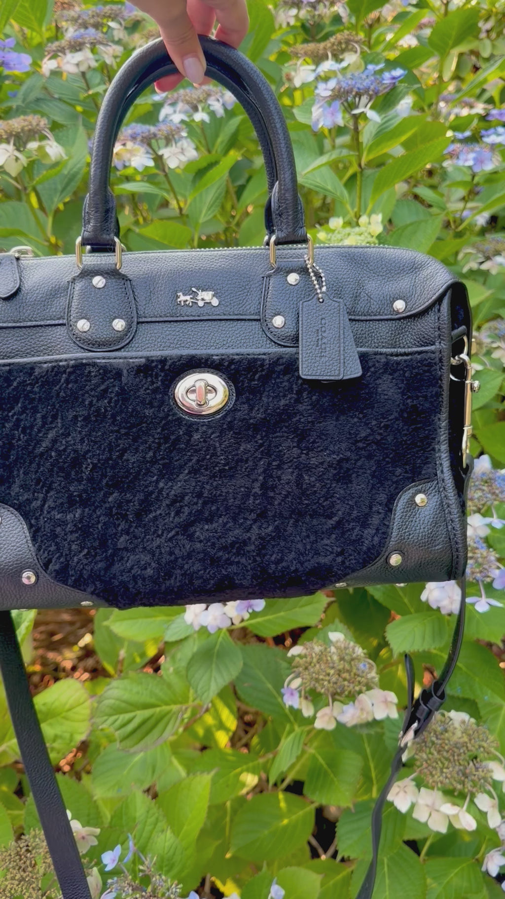 Coach Rhyder Satchel in Shearling