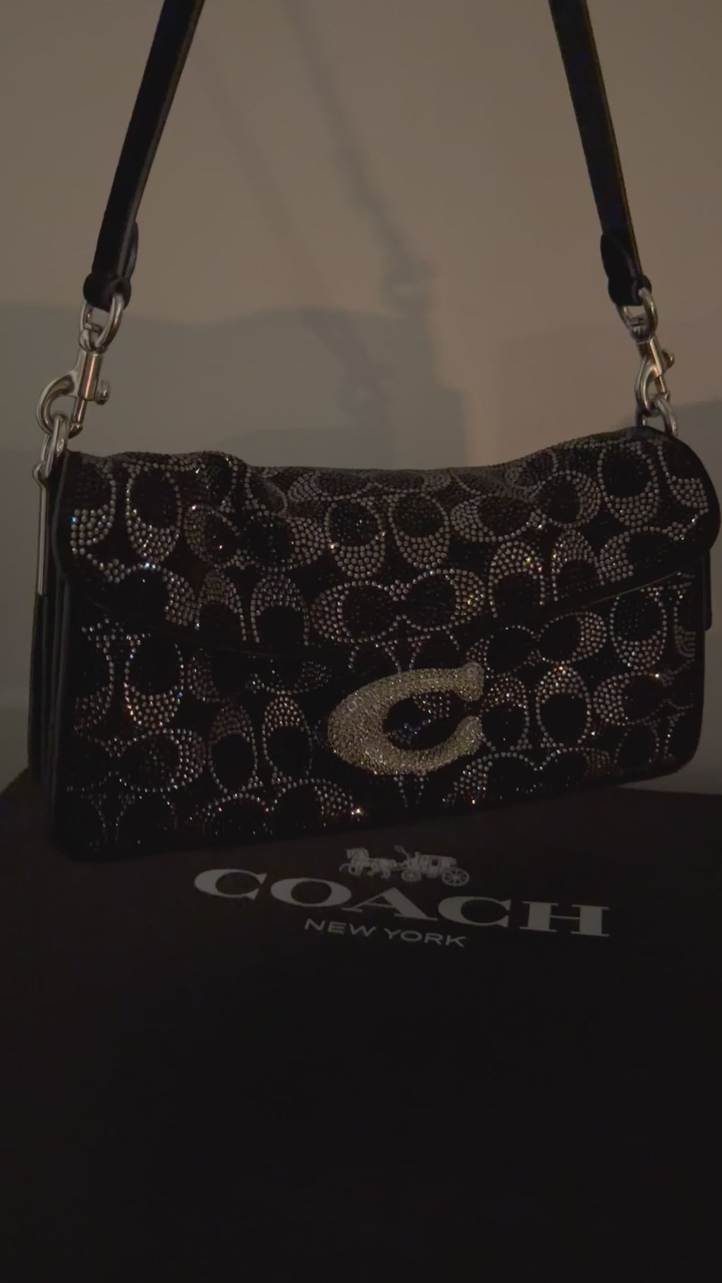 Coach Crystal Signature tabby shoulder bag 26 black