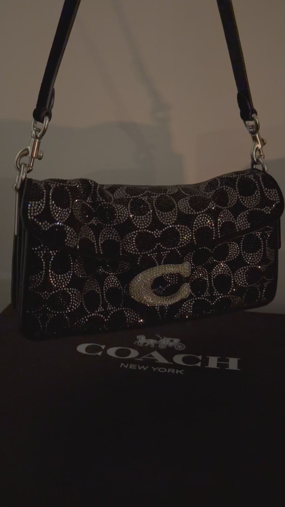 Coach Crystal Signature tabby shoulder bag 26 black